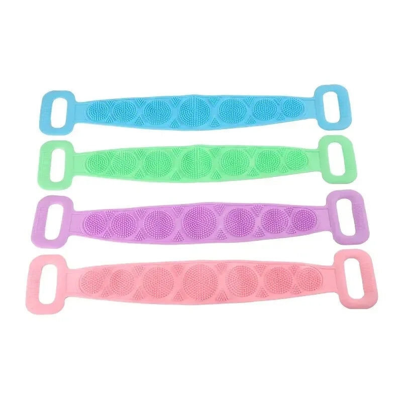 Éponge corporelle en Silicone, brosses, serviettes de bain, épurateur, frottement du dos, Peeling, Massage, ceinture de douche, brosses de nettoyage de la peau étendues