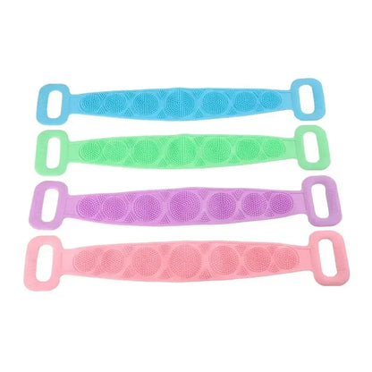 Éponge corporelle en Silicone, brosses, serviettes de bain, épurateur, frottement du dos, Peeling, Massage, ceinture de douche, brosses de nettoyage de la peau étendues