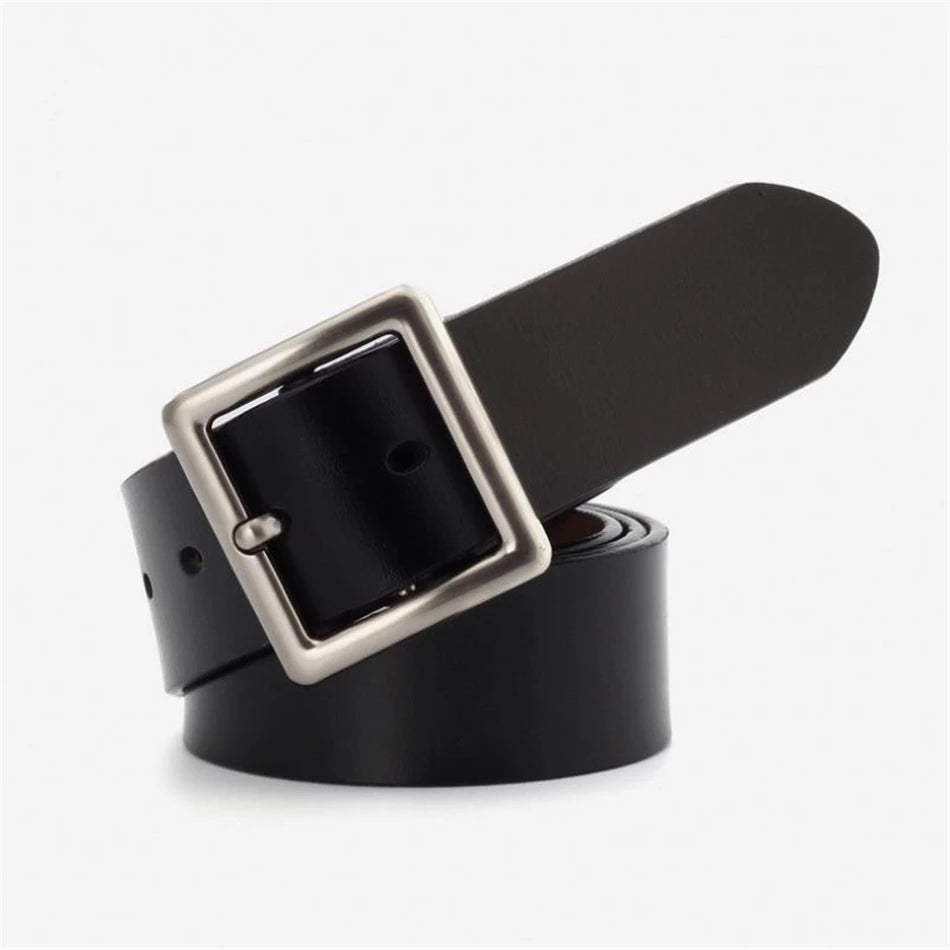 RAINIE SEAN – ceinture blanche en cuir véritable pour femme, avec boucle ardillon, en peau de vache, rouge, noir, Camel