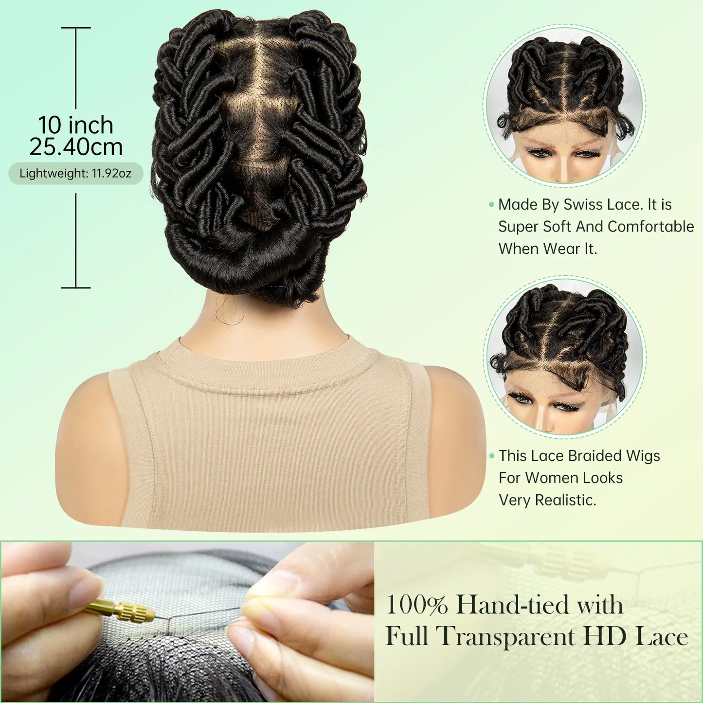 Perruques tressées en dentelle complète, perruques torsadées au Crochet, tresses synthétiques sans nœuds, perruques Lace Front transparentes pour femmes noires