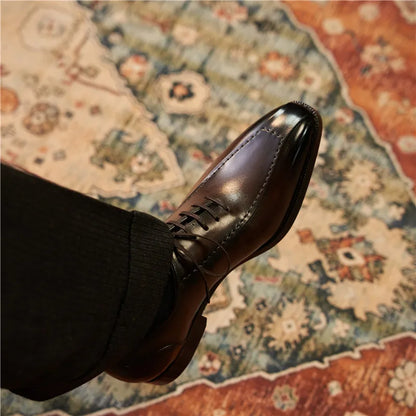 Chaussures Oxfords rétro en cuir véritable pour hommes, chaussures de luxe faites à la main, style britannique, mode confortable, noir, fête de mariage, qualité