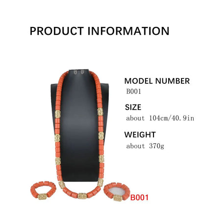 Ensemble de bijoux de mariée en corail artificiel, ensemble de colliers de perles africaines et nigérianes