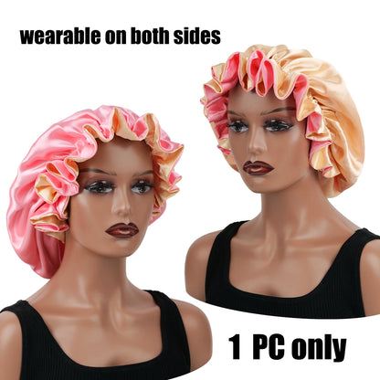 Bonnet de cheveux minimaliste Double couche en Satin, 1 pièce, bonnets de sommeil pouvant être portées des deux côtés, casquette polyvalente pour hommes/femmes