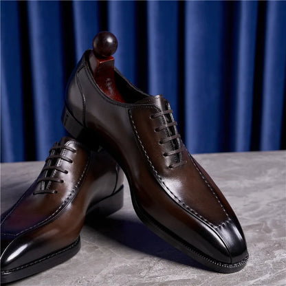 Chaussures Oxfords rétro en cuir véritable pour hommes, chaussures de luxe faites à la main, style britannique, mode confortable, noir, fête de mariage, qualité