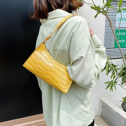 Sacs à main et bourse rétro motif Alligator pour femmes, petits sacs à bandoulière sous les aisselles, pochette fourre-tout en cuir PU de bonne qualité pour dames