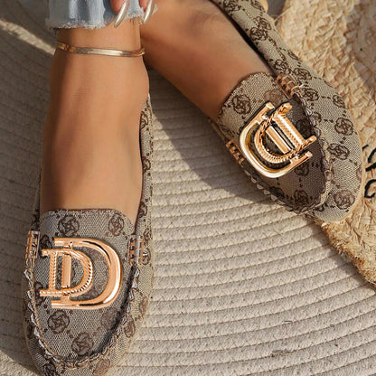 Mocassins pour femmes, sandales de bateau de conduite, décor de luxe, motif de mode, chaussures plates à enfiler, Sexy, élégantes, plates, confortables, décontractées, pour le bureau