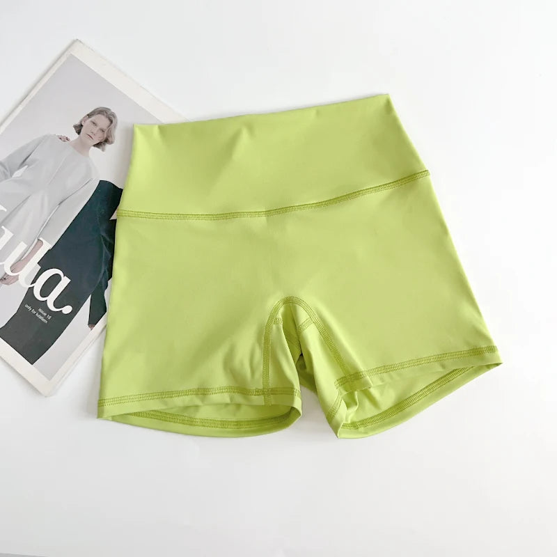 Short de motard de sport pour femmes, sensation nue, taille haute, Yoga, Push Up, Leggings de Fitness, contrôle du ventre, Slim