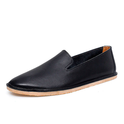 Chaussures à enfiler en cuir faites à la main, mocassins décontractés et souples pour hommes, mocassins simples et confortables, chaussures de bateau respirantes, chaussures plates d'affaires à la mode