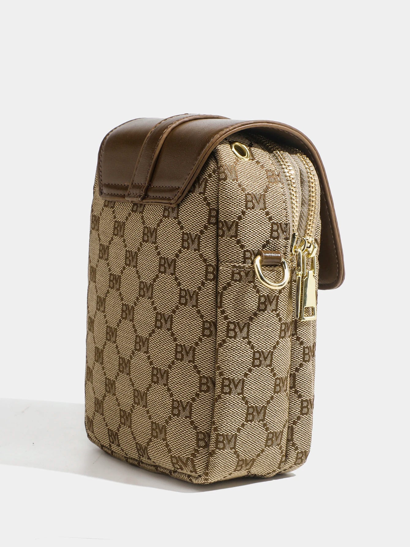 Petit sac rond à croix diagonale à carreaux pour femmes, sac à bandoulière rétro contrasté