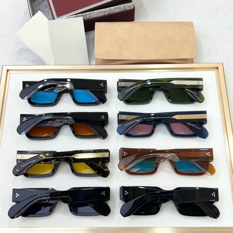 JMM ASCARlI lunettes de soleil carrées en acétate UV400 2025 lunettes photochromiques vintage de luxe pour hommes femmes voyage en plein air avec étui