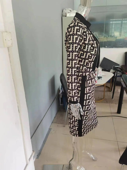 Ensemble de robe élégante OL, à la mode printemps/automne, doux, Slim Fit, imprimé, veste à manches longues, gilet et jupe, ensemble trois pièces