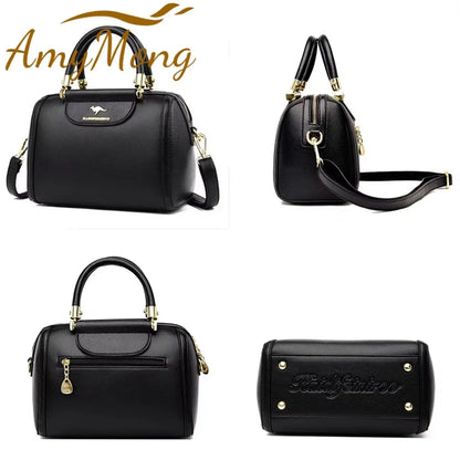 Granded marque en cuir de vachette Sac à main sac à main femmes décontracté bandoulière sacs à bandoulière de luxe dames fourre-tout Boston Sac 2024