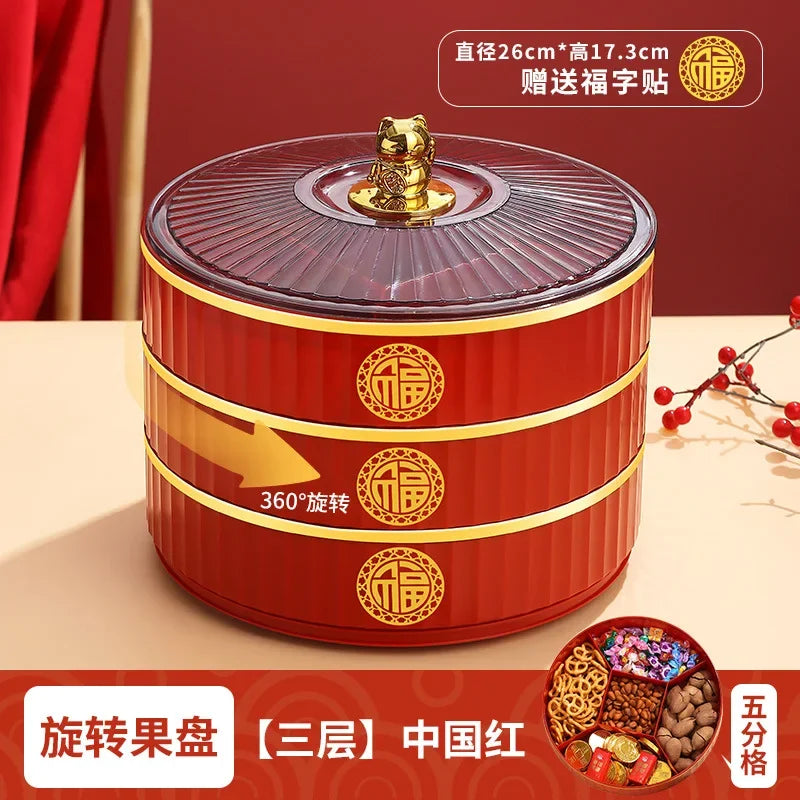 Boîte à snacks transparente multicouche, anti-poussière, acrylique, fruits secs, boîte de rangement pour bonbons et noix, salon moderne, conteneur solaire