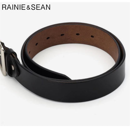 RAINIE SEAN – ceinture blanche en cuir véritable pour femme, avec boucle ardillon, en peau de vache, rouge, noir, Camel