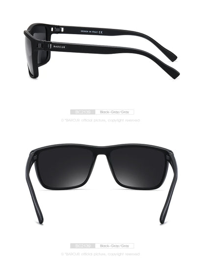 BARCUR Design-Lunettes de soleil polarisées TR90 pour homme et femme, accessoire de sport léger, protection UVAB