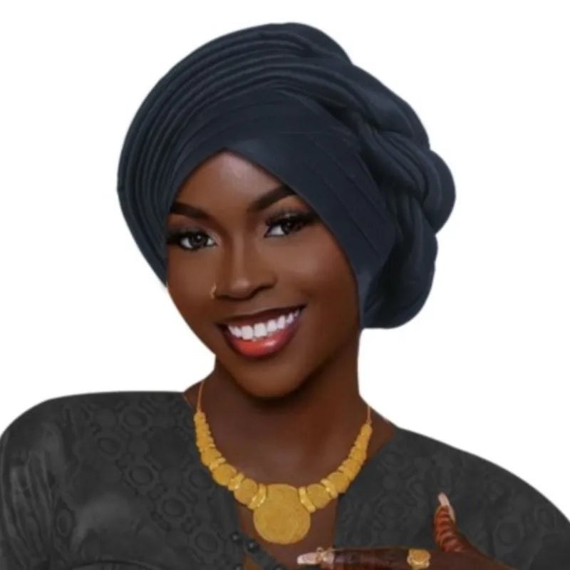Mode africaine musulmane Turban casquette femmes Autogele couvre-chef dame bandeau Nigeria mariage couvre-chef Turbante Mujer 2025