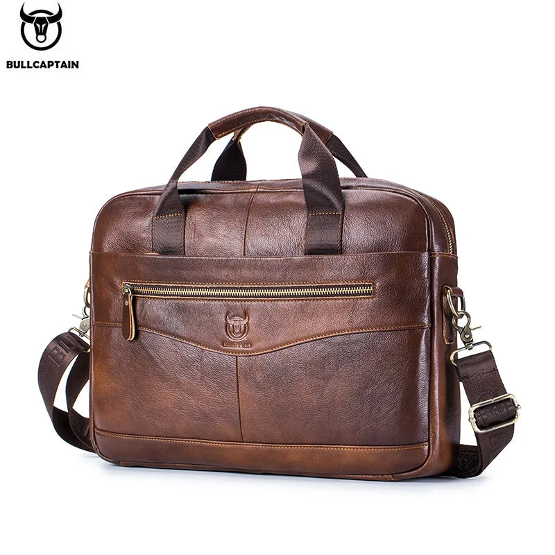 BULLCAPTAIN-Sac à Main en Cuir group pour Homme, Sacoche pour Bombes, Ordinateur Portable de 14 Pouces, Bureau, Affaires