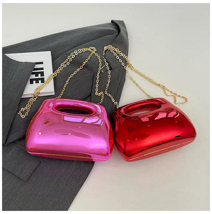 Sac à main hobo en acrylique doré pour femme, sac à main de plage transparent, sac à main de soirée, poignée supérieure ronde, fête de mariage, designer de luxe