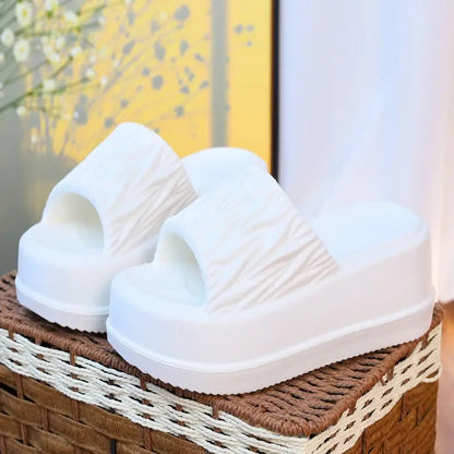 Sandales d'été à talons hauts de 7 cm pour femmes, mules à talons épais, tongs EVA, chaussures de maison, pantoufles à plateforme d'extérieur, nouvelle collection