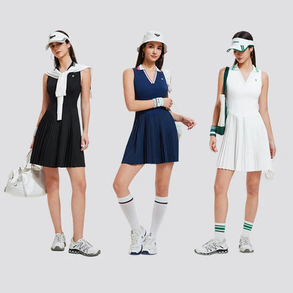 Nouvelles robes de sport femmes robe de tennis polo revers robe de fitness en plein air badminton golf séchage rapide et respirant robe de sport