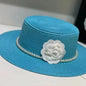 Chapeau plat d'été pour femmes, nouveau style, chapeau de soleil, de plage, de mariage, de thé, élégant, avec coiffure en perles, 모자