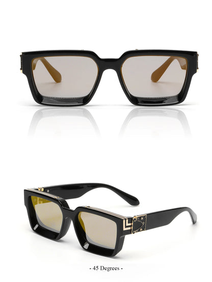 Ruiao rétro noir millionnaire nuances lunettes de soleil de luxe 2025 pour hommes concepteur célèbre marque carré lunettes de soleil homme femmes lunettes de soleil