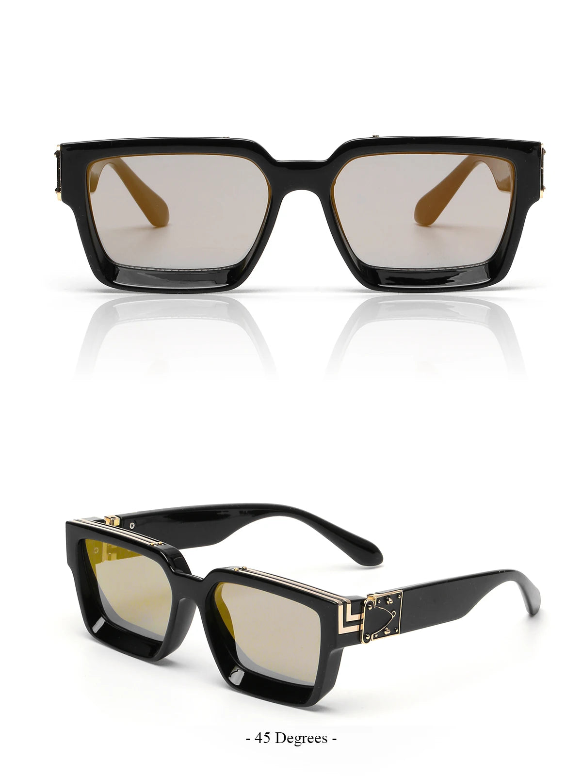 Ruiao rétro noir millionnaire nuances lunettes de soleil de luxe 2025 pour hommes concepteur célèbre marque carré lunettes de soleil homme femmes lunettes de soleil