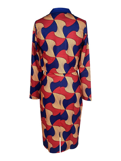 Costume deux pièces pour femmes Dashiki, manches longues, ensemble haut nombril exposé, jupe Midi imprimée, ensemble décontracté pour femmes