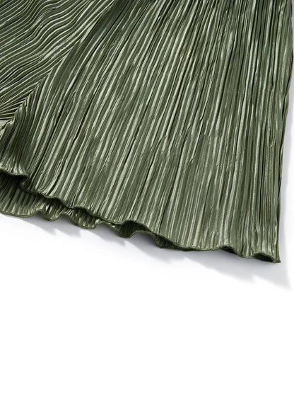 Ensemble de vêtements décontractés pour femmes, chemise froncée à manches longues, boutonnée et short, 2 pièces