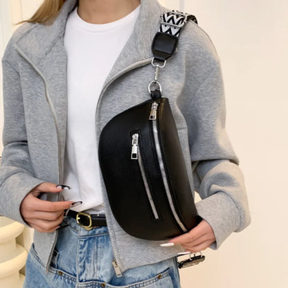 Sac banane rétro en cuir PU pour femmes, sac de poitrine, sac banane, sac à bandoulière, sac de ceinture de poitrine, sac Hobo demi-lune