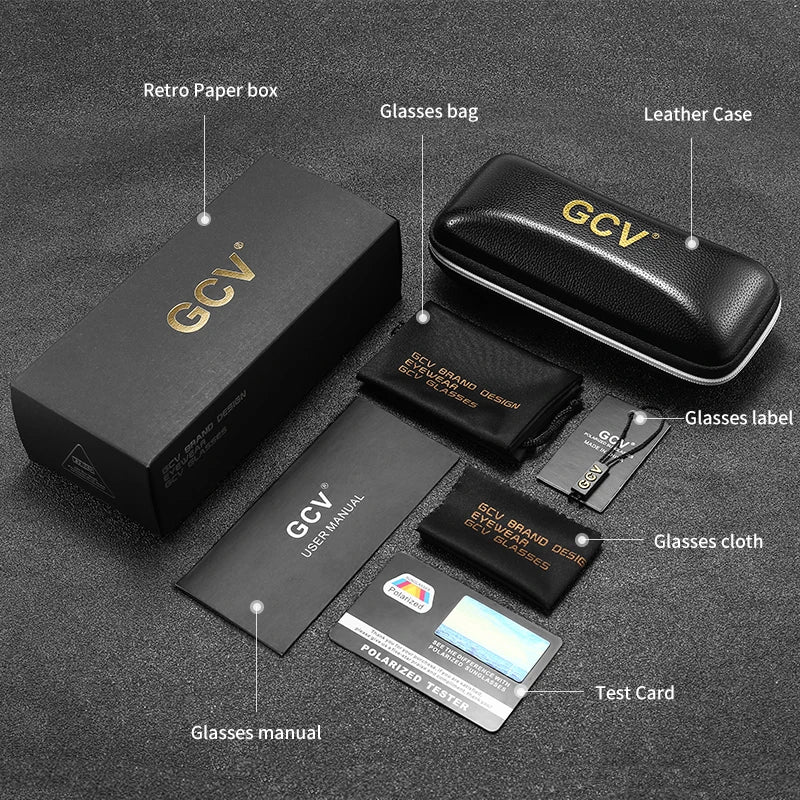 GCV marque acétate apparence brevet Design femmes papillon rectangulaire Triangle lunettes de soleil polarisées UV400 mode