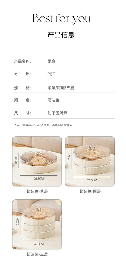 Boîte à snacks transparente multicouche, anti-poussière, acrylique, fruits secs, boîte de rangement pour bonbons et noix, salon moderne, conteneur solaire