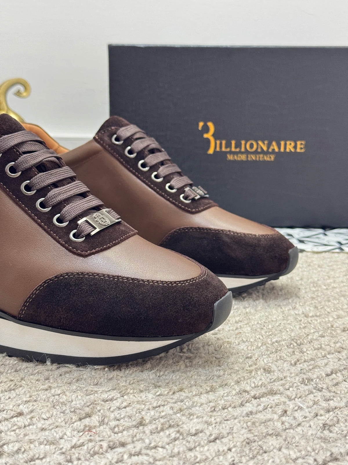 BILLIONAIRE BLSK CPRT chaussures peau de vache 2025 nouvelle broderie mode qualité confort mouvement hommes taille européenne 39-45 chaussures noires