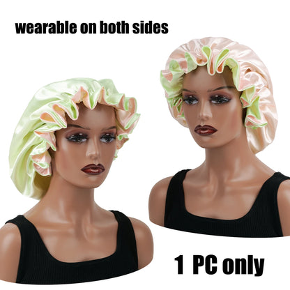 Bonnet de cheveux minimaliste Double couche en Satin, 1 pièce, bonnets de sommeil pouvant être portées des deux côtés, casquette polyvalente pour hommes/femmes