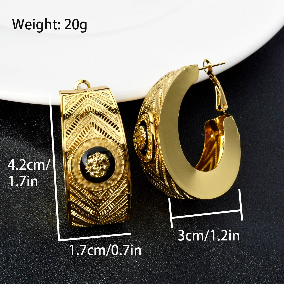 ZEADear – boucles d'oreilles ajourées couleur or 18 carats, en émail noir, gouttes d'huile, boucles d'oreilles, cadeaux de mariage du Nigeria et de l'afrique