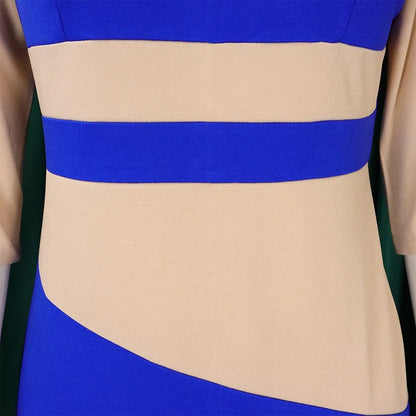 Robe élégante à col rond pour femme, manches trois quarts, gaine patchwork, hanches GT, mi-mollet, affaires professionnelles, chaud, bureau