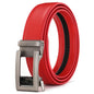 Hommes couleur rouge 3.5 cm largeur bracelet en cuir de vache haute qualité boucle automatique ceintures pour hommes marque de luxe concepteur ceintures homme B995