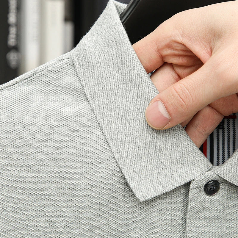 Polo d'été brodé de haute qualité pour hommes, chemise à manches courtes en pur coton respirant et décontracté pour affaires