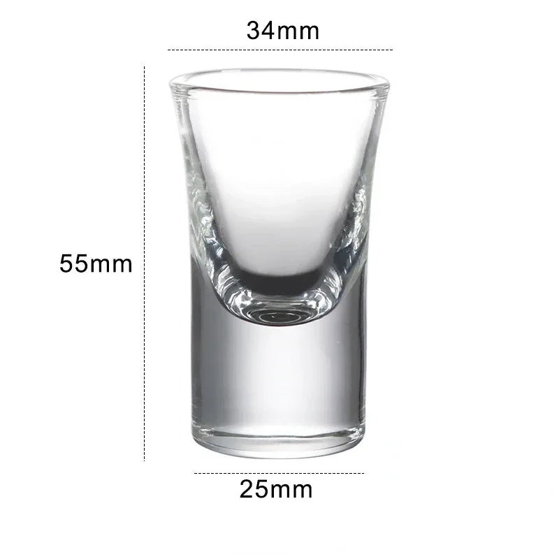 Ensemble de verres transparents de 15ml, 6 pièces, verre à liqueur à fond épais, tasses à balles, petite tasse à vin, vente en gros