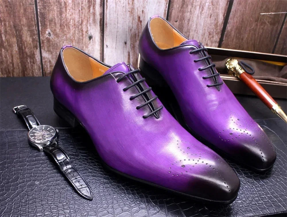 Chaussures d'affaires italiennes originales en cuir véritable faites à la main pour hommes, chaussures Derby à la mode pour marié et mariage, mocassins