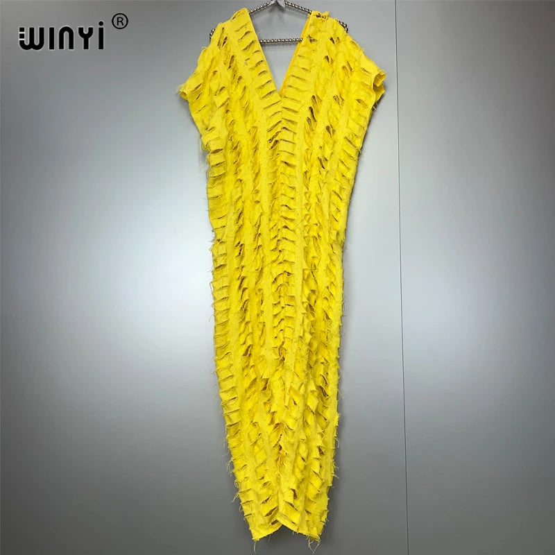 WINYI été Original ajouré ample denim combinaison mode couvrir