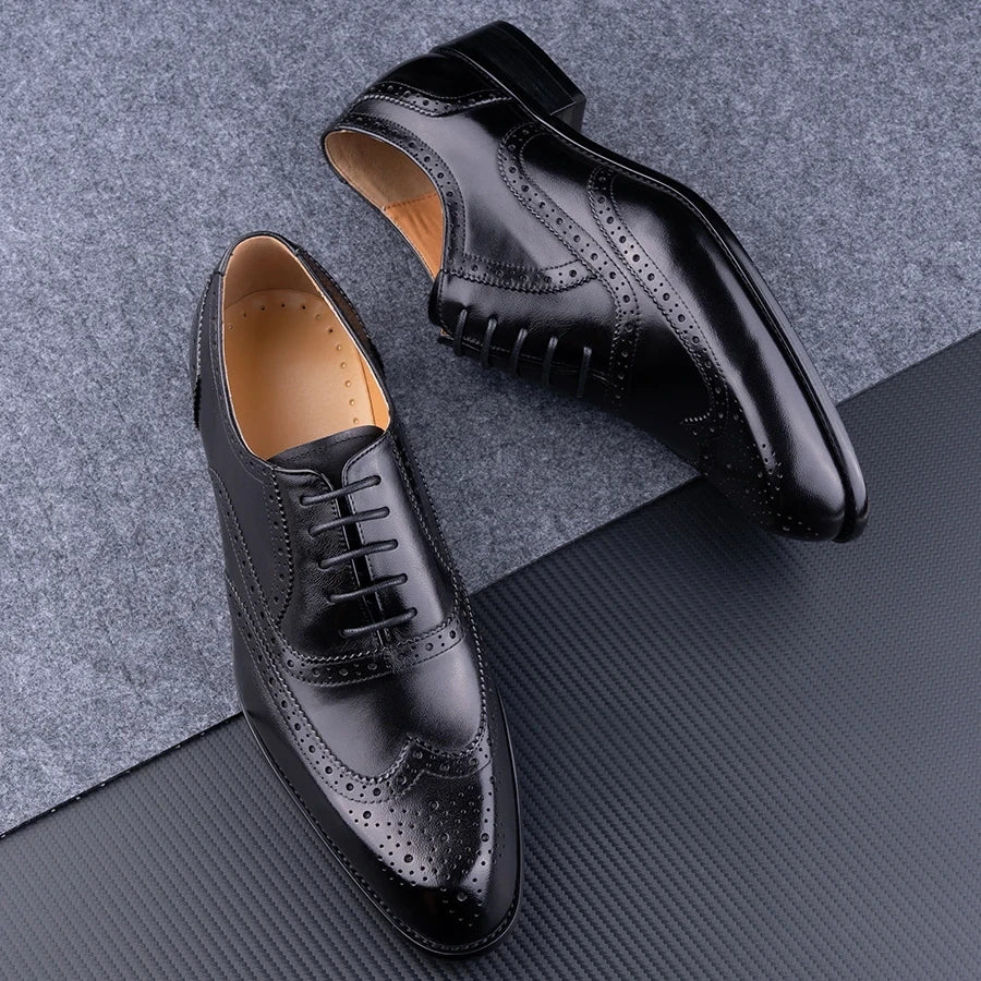 Chaussures Oxford faites à la main pour hommes, chaussures Derby à lacets, cuir véritable, élégantes, carrées, artisanat, fête de mariage, nouvelle tendance, mode