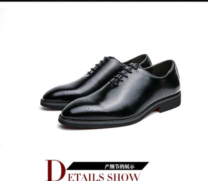 Nouveau Chaussures richelieu à semelle rouge hommes d'affaires noirs chaussures formelles à lacets bout rond printemps/automne