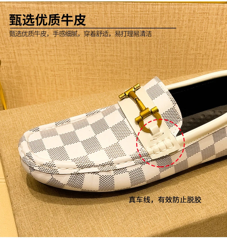 Nouveaux mocassins en cuir véritable hommes Design mocassin mode sans lacet doux plat chaussures décontractées pour hommes chaussures pour homme chaussures de bateau faites à la main