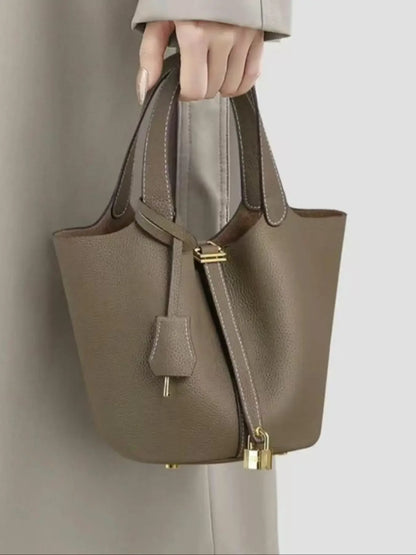 Nouveau 2025 sac seau en cuir pour femmes panier de légumes sac à main maman sac de mariage sac à bandoulière en polyuréthane souple avec poche Mobile