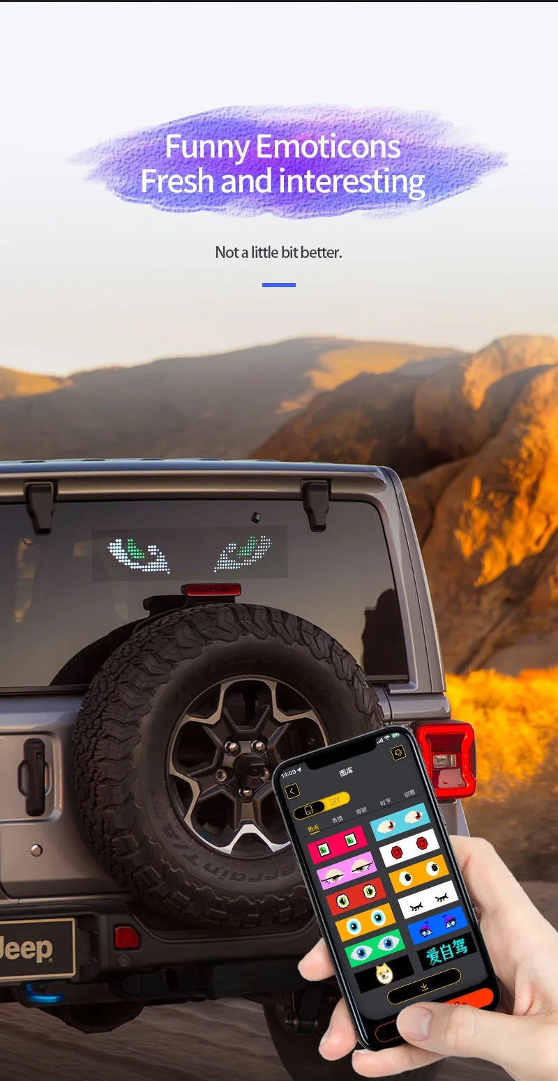 Écran d'affichage de panneau de pixels matriciel LED pour camion, Flexible, rvb, USB, 5V, motif de voiture, Graffiti, texte, projecteur, boutique d'animation, barre de rappel