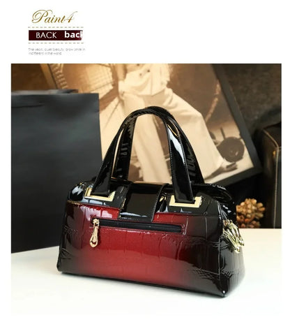 Sac à main multicouche en cuir souple pour femme, motif crocodile, coussin Boston, mères d'âge moyen, initié unique, nouveau, 2024