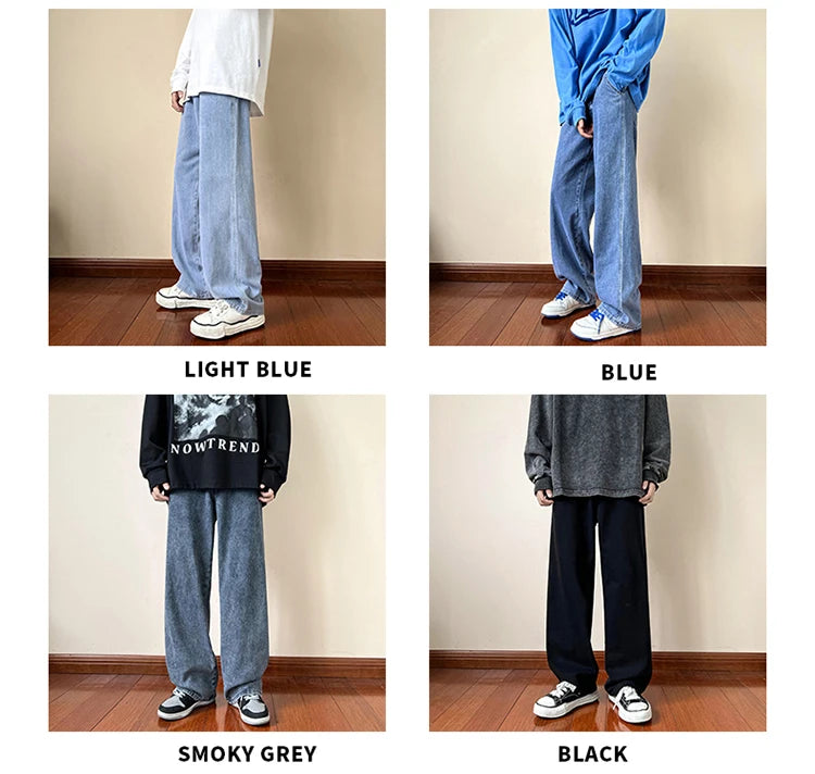 LAPPSTER-Jean baggy en denim pour homme et femme, pantalon droit, vintage, décontracté, hip hop, sarouel, collection 2023