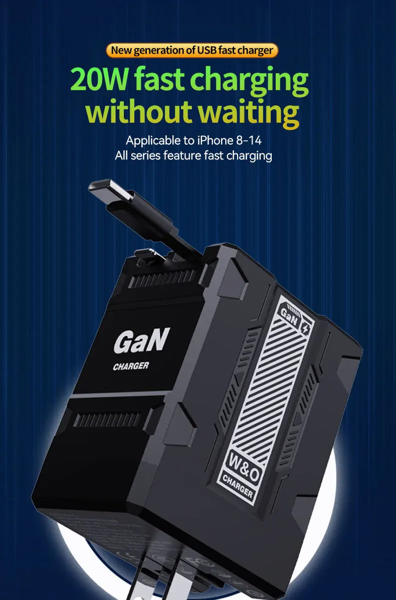 GaN 20W charge rapide PD3.0 chargeur Type C éclairage pour iPhone 12 13 Samsung Huawei Xiaomi téléphone portable prise ue/US chargeur mural