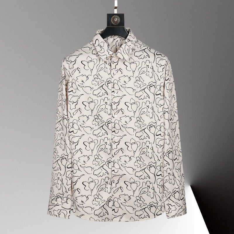 Chemise pour hommes chauds motif imprimé 3D chemise pour hommes à manches longues revers simple boutonnage mode design décontracté corps mince grande taille 6xl